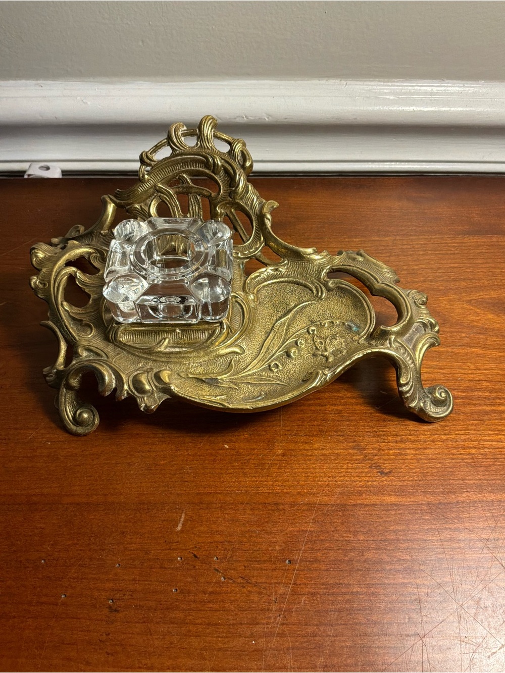 Vintage Brass & Glass Inkwell Well by Virginia Metalcrafters (Discontinued)